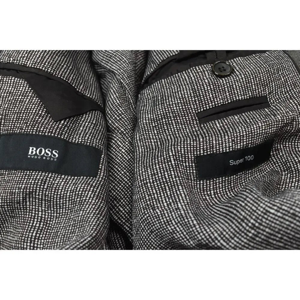 Hugo Boss Sportscoat Blazer Mens 40R Brown Two-Button Slim Fit Super 100 Wool